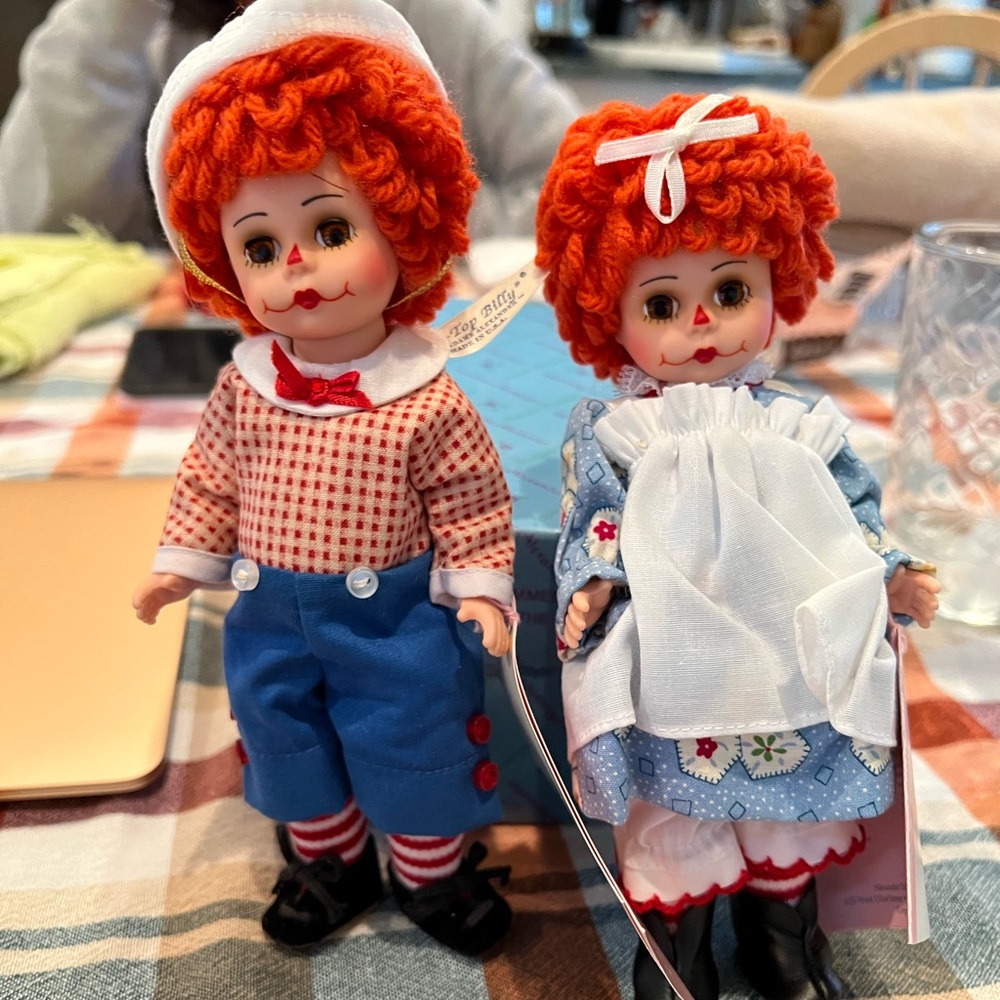 Raggedy Ann and Andy Madame Alexander Porcelain Dolls